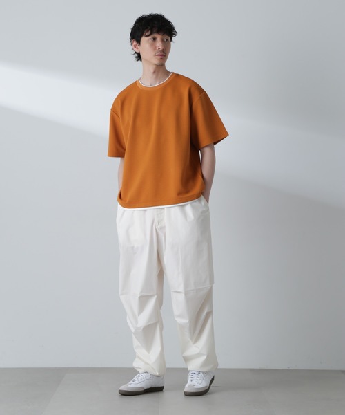 NANO universe（ナノユニバース）の「ガーターフェイクレイヤードTシャツ 半袖（Tシャツ/カットソー・メンズ・ブルーグレー/ホワイト/ダークオレンジ/チャコール・L/M/XL）」の12枚目の写真