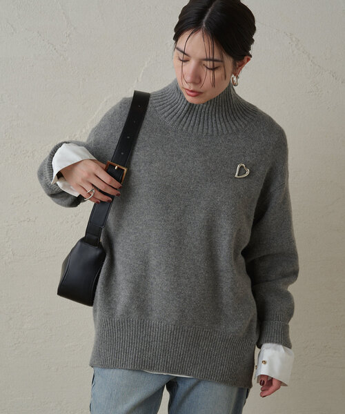 LOUNGEDRESS（ラウンジドレス）の「WOOLタートルニット（ニット/セーター・レディース・レッド/オフホワイト/グレー/ブラック・FREE）」の13枚目の写真