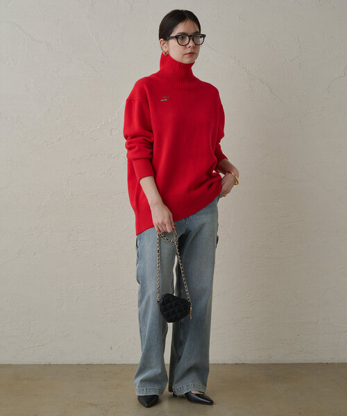 LOUNGEDRESS（ラウンジドレス）の「WOOLタートルニット（ニット/セーター・レディース・レッド/オフホワイト/グレー/ブラック・FREE）」の11枚目の写真