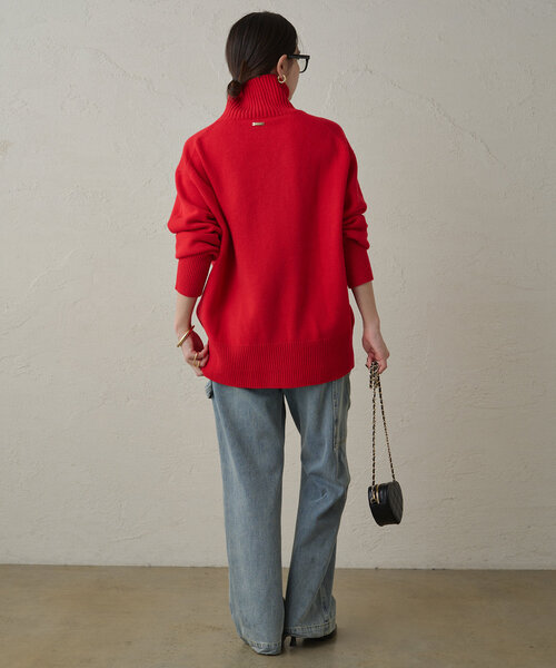 LOUNGEDRESS（ラウンジドレス）の「WOOLタートルニット（ニット/セーター・レディース・レッド/オフホワイト/グレー/ブラック・FREE）」の9枚目の写真
