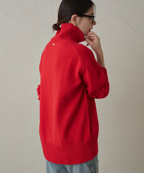 LOUNGEDRESS（ラウンジドレス）の「WOOLタートルニット（ニット/セーター・レディース・レッド/オフホワイト/グレー/ブラック・FREE）」の5枚目の写真