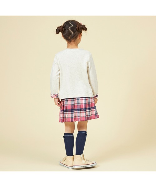 KP(ケーピー)の「チェックプリーツリボン付きスカパン(90~160)(スカート・キッズ・ピンク/ネイビー・130cm/120cm/100cm/110cm/140cm/90cm/150cm)」の6枚目の写真