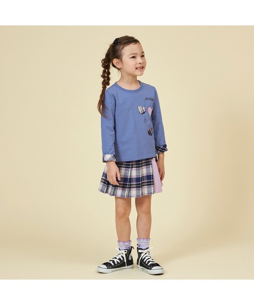 KP(ケーピー)の「チェックプリーツリボン付きスカパン(90~160)(スカート・キッズ・ピンク/ネイビー・130cm/120cm/100cm/110cm/140cm/90cm/150cm)」の10枚目の写真