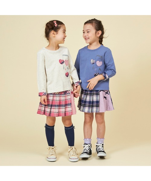 KP(ケーピー)の「チェックプリーツリボン付きスカパン(90~160)(スカート・キッズ・ピンク/ネイビー・130cm/120cm/100cm/110cm/140cm/90cm/150cm)」の12枚目の写真
