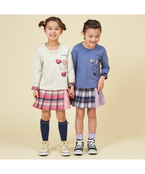 KP(ケーピー)の「チェックプリーツリボン付きスカパン(90~160)(スカート・キッズ・ピンク/ネイビー・130cm/120cm/100cm/110cm/140cm/90cm/150cm)」の13枚目の写真