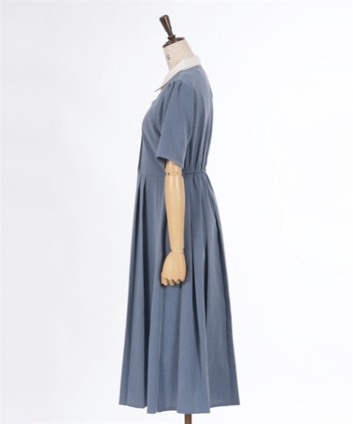 axes femme（アクシーズファム）の「襟付カットワークプリーツワンピース（ワンピース・レディース・グレー/ブラック/ブルー・FREE）」の8枚目の写真