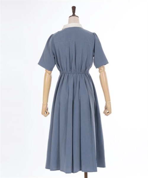 axes femme（アクシーズファム）の「襟付カットワークプリーツワンピース（ワンピース・レディース・グレー/ブラック/ブルー・FREE）」の9枚目の写真