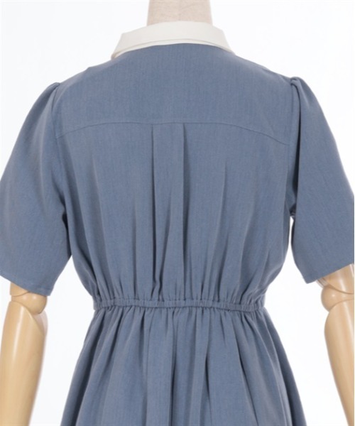 axes femme（アクシーズファム）の「襟付カットワークプリーツワンピース（ワンピース・レディース・グレー/ブラック/ブルー・FREE）」の14枚目の写真