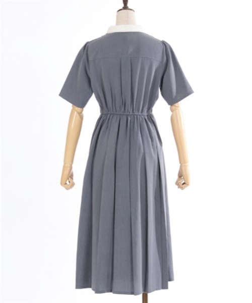 axes femme（アクシーズファム）の「襟付カットワークプリーツワンピース（ワンピース・レディース・グレー/ブラック/ブルー・FREE）」の18枚目の写真