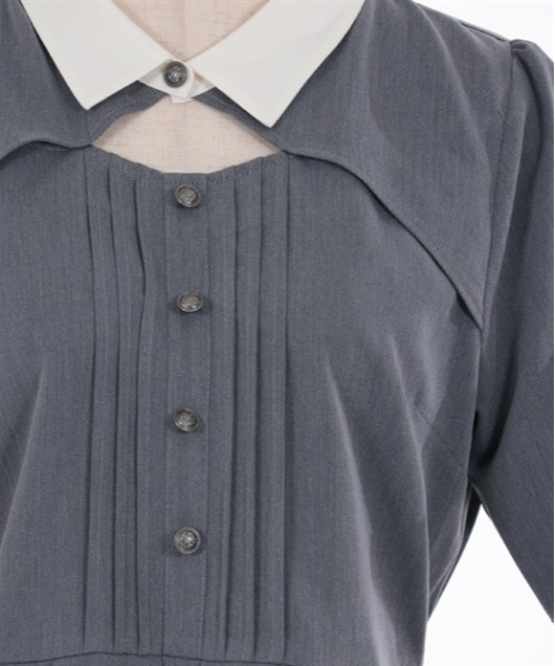 axes femme（アクシーズファム）の「襟付カットワークプリーツワンピース（ワンピース・レディース・グレー/ブラック/ブルー・FREE）」の21枚目の写真