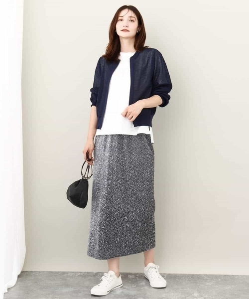 MK MICHEL KLEIN(エムケーミッシェルクラン)の「2024AW/ベロアスパンコールナロースカート/洗える(スカート・レディース・グレー/ブラック・38)」の5枚目の写真