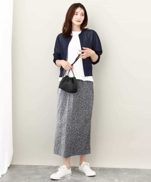 MK MICHEL KLEIN(エムケーミッシェルクラン)の「2024AW/ベロアスパンコールナロースカート/洗える(スカート・レディース・グレー/ブラック・38)」の7枚目の写真