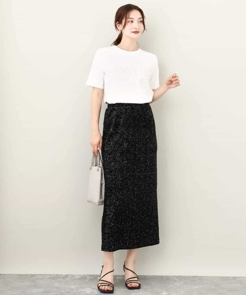 MK MICHEL KLEIN(エムケーミッシェルクラン)の「2024AW/ベロアスパンコールナロースカート/洗える(スカート・レディース・グレー/ブラック・38)」の20枚目の写真
