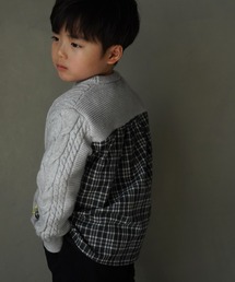 MAKE YOUR DAY(メイクユアデイ)の異素材切替プルオーバー■80〜140cm(その他トップス)