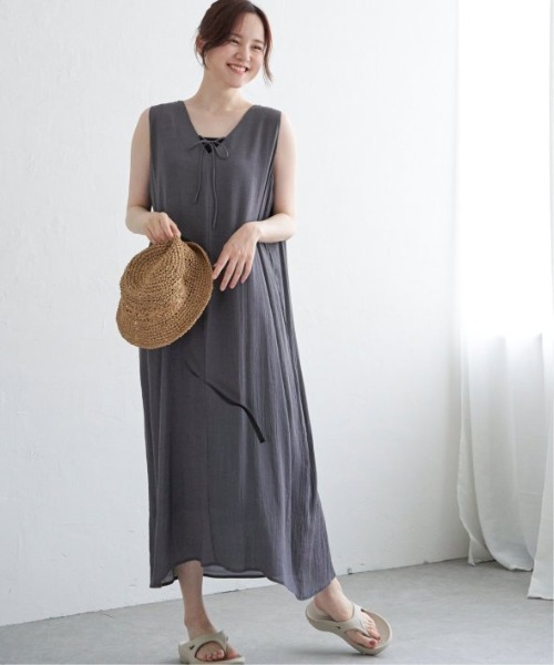 LBC（エルビーシー）の「RTスラブ2WAYリボンワンピース（ワンピース・レディース・チャコールグレー/レッド/ブラック・M）」の4枚目の写真