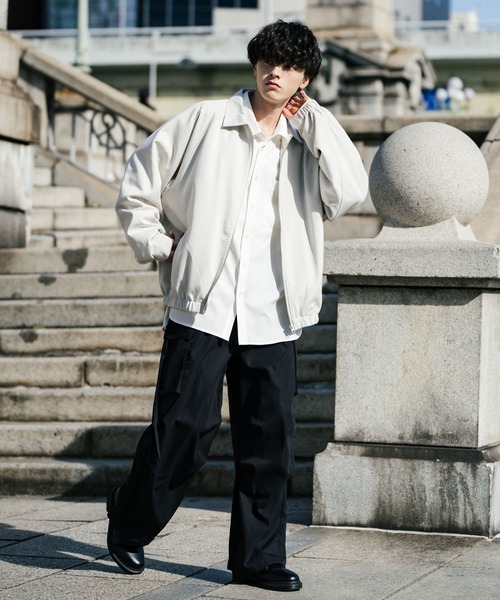 Rocky Monroe（ロッキーモンロー）の「オーバーサイズドルマンスリーブショートブルゾン（ブルゾン・メンズ・オフホワイト/チャコールグレー/ブラック/グレー/ネイビー・L/M）」の9枚目の写真