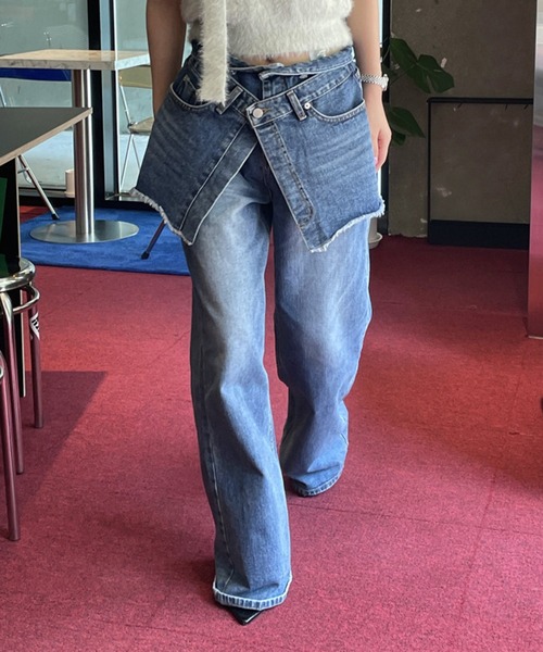 SHEPP(シープ)の「レイヤード デニムパンツ(デニムパンツ・レディース・ブルー・S/M/L)」の15枚目の写真