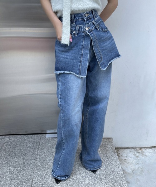 SHEPP(シープ)の「レイヤード デニムパンツ(デニムパンツ・レディース・ブルー・S/M/L)」の19枚目の写真