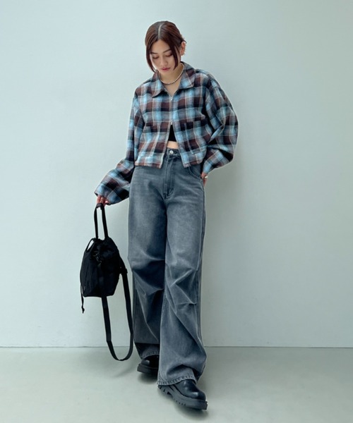 y/m（イム）の「ワンハンドルドロストショルダーBAG（ショルダーバッグ・レディース・グレー/ブラック・FREE）」の14枚目の写真