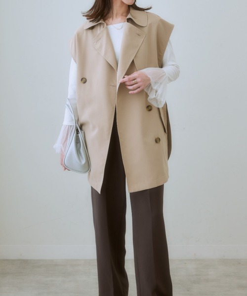 nissen（ニッセン）の「トレンチベスト（ベスト・レディース・ブラック/ベージュ・LL/L/M/S）」の10枚目の写真