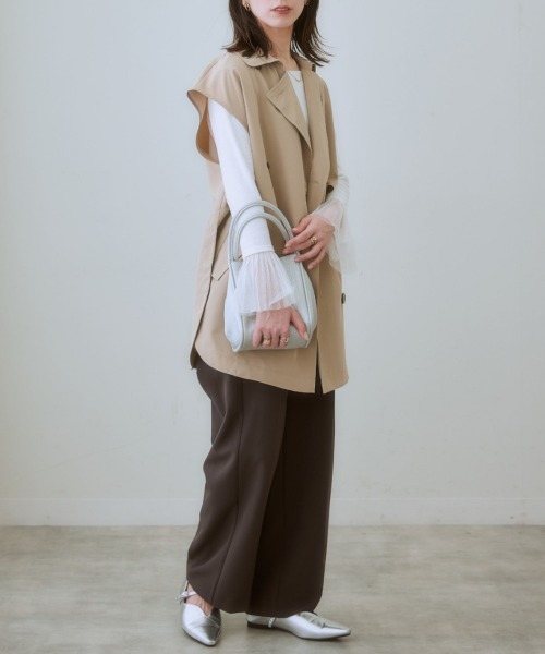 nissen（ニッセン）の「トレンチベスト（ベスト・レディース・ブラック/ベージュ・LL/L/M/S）」の4枚目の写真