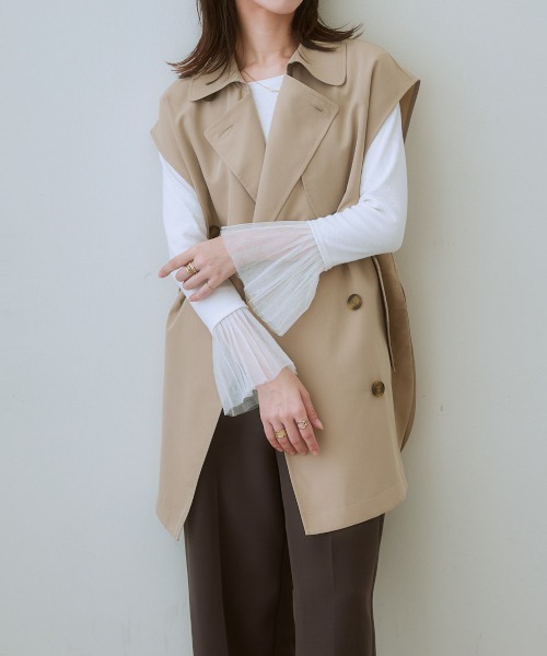 nissen（ニッセン）の「トレンチベスト（ベスト・レディース・ブラック/ベージュ・LL/L/M/S）」の14枚目の写真