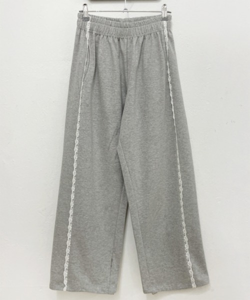 by muni:r（バイ ムニール）の「レースラインスウェットパンツ（スウェットパンツ・レディース・グレー/ブラック・FREE）」の14枚目の写真