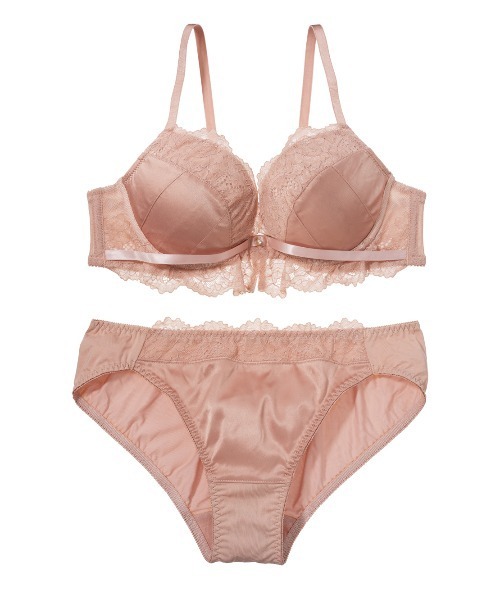 PEACH JOHN（ピーチジョン）の「【盛り谷間メイク！A～Eカップ展開☆バリエいろいろ♪】盛れる谷間メイクレースブラジャー＆ショーツセット（ブラ&ショーツ・レディース・グレイッシュベージュ/スモークピンク/ブラック/ピンクベージュ/グリーン/ボルドー/ブラウン/ホワイト/ライトブラック/ピンク/ライトピンク/ライトブルー/クリアブルー/グレー/オフホワイト/コーラルピンク/ブルー系その他/アイボリー/ネイビー/レッド/ライトベージュ・A70/A75/B65/B70/B75/C65/C70/C75/D65/D70/D75/E65/E70/E75）」の16枚目の写真