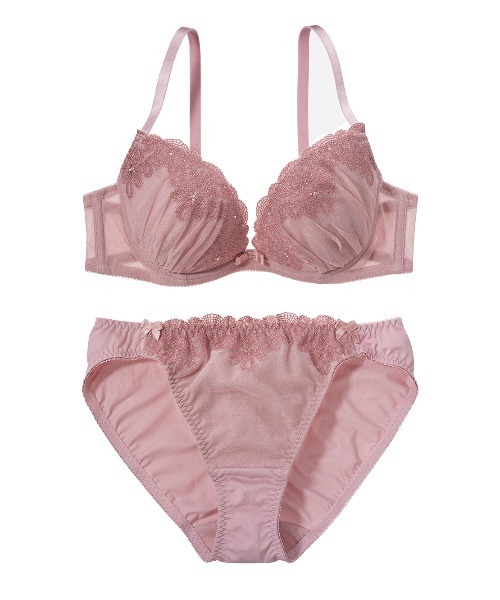 PEACH JOHN（ピーチジョン）の「【盛り谷間メイク！A～Eカップ展開☆バリエいろいろ♪】盛れる谷間メイクレースブラジャー＆ショーツセット（ブラ&ショーツ・レディース・グレイッシュベージュ/スモークピンク/ブラック/ピンクベージュ/グリーン/ボルドー/ブラウン/ホワイト/ライトブラック/ピンク/ライトピンク/ライトブルー/クリアブルー/グレー/オフホワイト/コーラルピンク/ブルー系その他/アイボリー/ネイビー/レッド/ライトベージュ・A70/A75/B65/B70/B75/C65/C70/C75/D65/D70/D75/E65/E70/E75）」の18枚目の写真