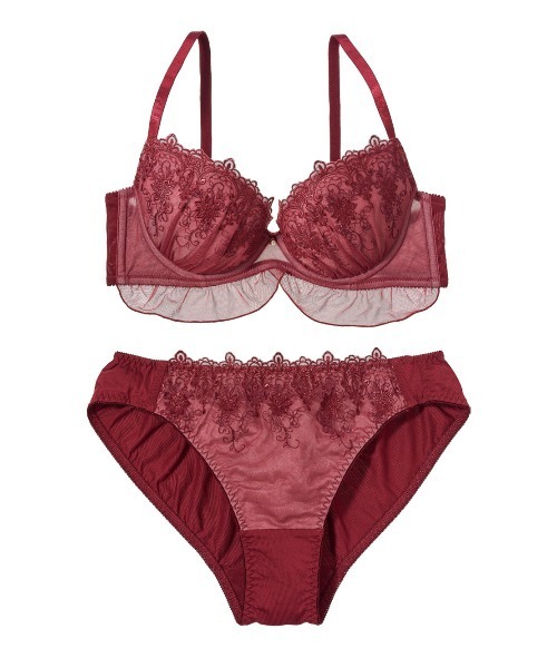 PEACH JOHN（ピーチジョン）の「【盛り谷間メイク！A～Eカップ展開☆バリエいろいろ♪】盛れる谷間メイクレースブラジャー＆ショーツセット（ブラ&ショーツ・レディース・グレイッシュベージュ/スモークピンク/ブラック/ピンクベージュ/グリーン/ボルドー/ブラウン/ホワイト/ライトブラック/ピンク/ライトピンク/ライトブルー/クリアブルー/グレー/オフホワイト/コーラルピンク/ブルー系その他/アイボリー/ネイビー/レッド/ライトベージュ・A70/A75/B65/B70/B75/C65/C70/C75/D65/D70/D75/E65/E70/E75）」の21枚目の写真