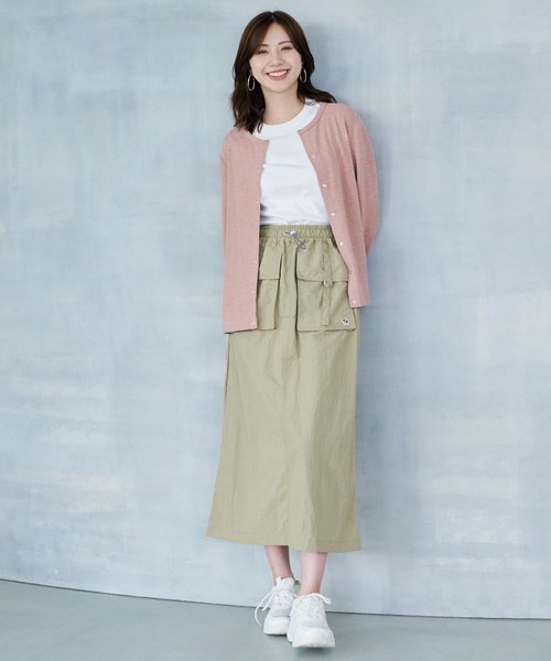 Arnold Palmer（アーノルドパーマー）の「裏ボーダー コンパクト カーディガン（カーディガン/ボレロ・レディース・ライトグレー/ブラック/ピンクベージュ・S/M/L）」の5枚目の写真