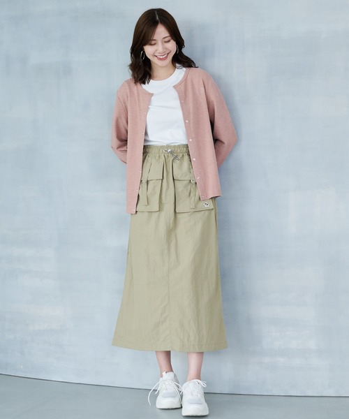 Arnold Palmer（アーノルドパーマー）の「裏ボーダー コンパクト カーディガン（カーディガン/ボレロ・レディース・ライトグレー/ブラック/ピンクベージュ・S/M/L）」の4枚目の写真