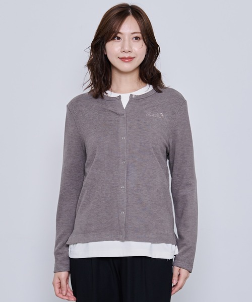 Arnold Palmer（アーノルドパーマー）の「裏ボーダー コンパクト カーディガン（カーディガン/ボレロ・レディース・ライトグレー/ブラック/ピンクベージュ・S/M/L）」の8枚目の写真