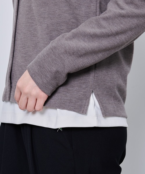 Arnold Palmer（アーノルドパーマー）の「裏ボーダー コンパクト カーディガン（カーディガン/ボレロ・レディース・ライトグレー/ブラック/ピンクベージュ・S/M/L）」の16枚目の写真