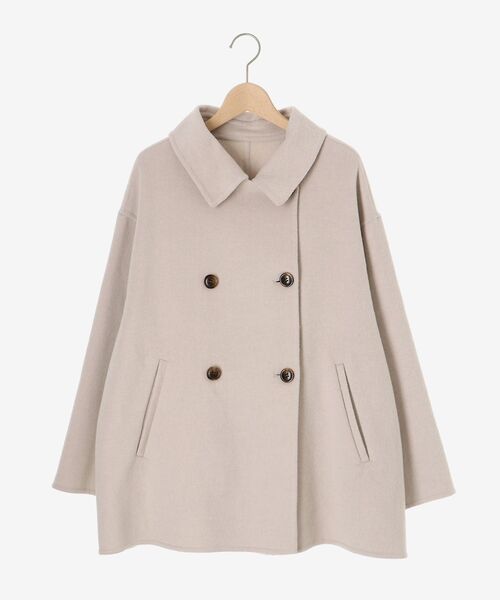 le.coeur blanc（ルクールブラン）の「リバーオープンカラーミドルコート（その他アウター・レディース・グレー/ベージュ/ネイビー/グレイッシュベージュ・38）」の3枚目の写真