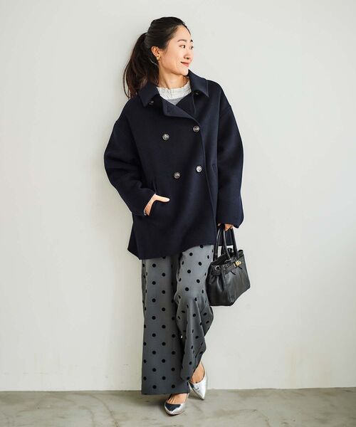 ルクールブラン★リバーオープンカラーミドルコート リバーオープンカラーミドルコート/le.coeur blanc(ルクールブラン