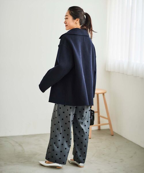 le.coeur blanc（ルクールブラン）の「リバーオープンカラーミドルコート（その他アウター・レディース・グレー/ベージュ/ネイビー/グレイッシュベージュ・38）」の12枚目の写真