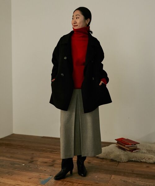 le.coeur blanc（ルクールブラン）の「リバーオープンカラーミドルコート（その他アウター・レディース・グレー/ベージュ/ネイビー/グレイッシュベージュ・38）」の16枚目の写真