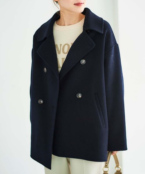 le.coeur blanc（ルクールブラン）の「リバーオープンカラーミドルコート（その他アウター・レディース・グレー/ベージュ/ネイビー/グレイッシュベージュ・38）」の19枚目の写真