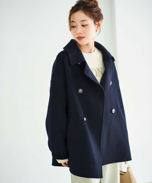 le.coeur blanc（ルクールブラン）の「リバーオープンカラーミドルコート（その他アウター・レディース・グレー/ベージュ/ネイビー/グレイッシュベージュ・38）」の20枚目の写真