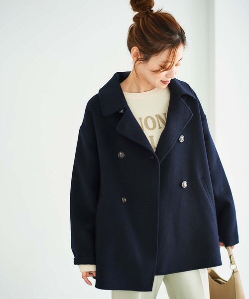 le.coeur blanc（ルクールブラン）の「リバーオープンカラーミドルコート（その他アウター・レディース・グレー/ベージュ/ネイビー/グレイッシュベージュ・38）」の21枚目の写真