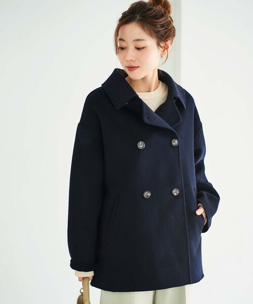 le.coeur blanc（ルクールブラン）の「リバーオープンカラーミドルコート（その他アウター・レディース・グレー/ベージュ/ネイビー/グレイッシュベージュ・38）」の22枚目の写真