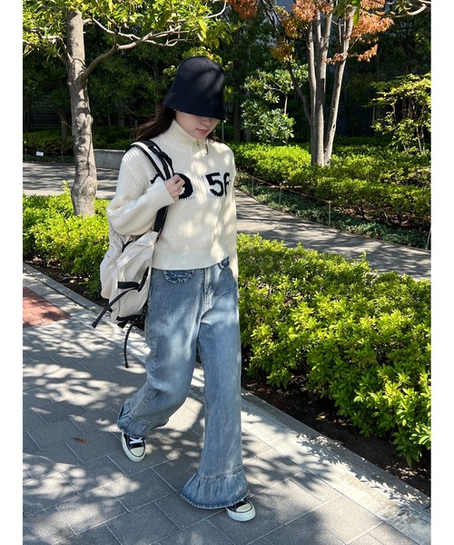 WC（ダブル シー）の「フリルデザインデニムパンツ（デニムパンツ・レディース・ブルー・FREE）」の18枚目の写真