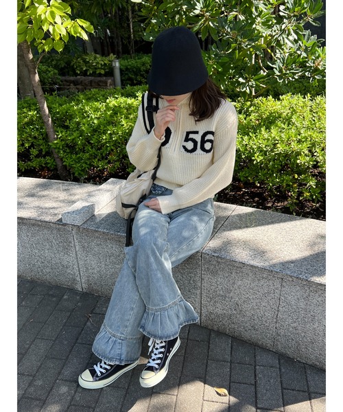 WC（ダブル シー）の「フリルデザインデニムパンツ（デニムパンツ・レディース・ブルー・FREE）」の16枚目の写真