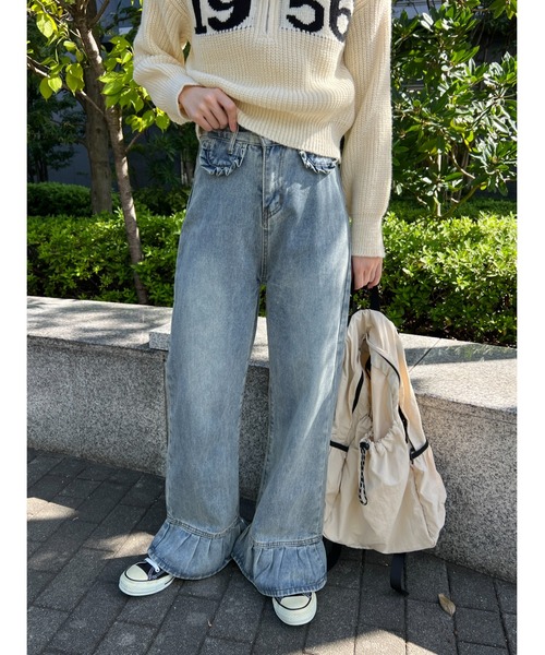 WC（ダブル シー）の「フリルデザインデニムパンツ（デニムパンツ・レディース・ブルー・FREE）」の15枚目の写真