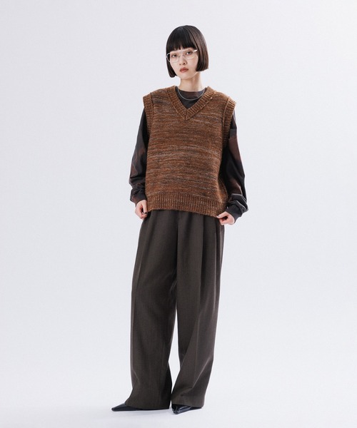 【セール】REVERSIBLE BOX KNIT VEST（ベスト）｜M TO R（ムウトアール）