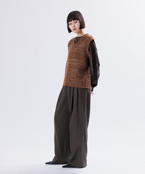 【セール】REVERSIBLE BOX KNIT VEST（ベスト）｜M TO R（ムウトアール）