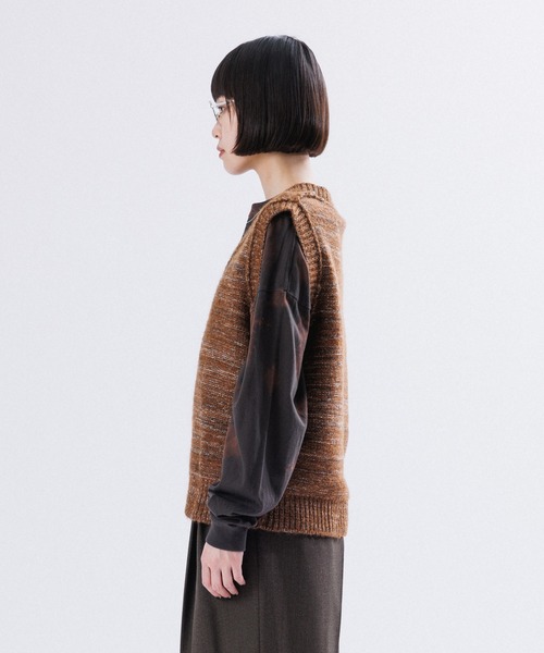 【セール】REVERSIBLE BOX KNIT VEST（ベスト）｜M TO R（ムウトアール）