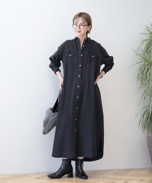 AMERICAN HOLIC（アメリカンホリック）の「デニムワンピース（ワンピース・レディース・ブラック/インディゴブルー・M/L）」の6枚目の写真