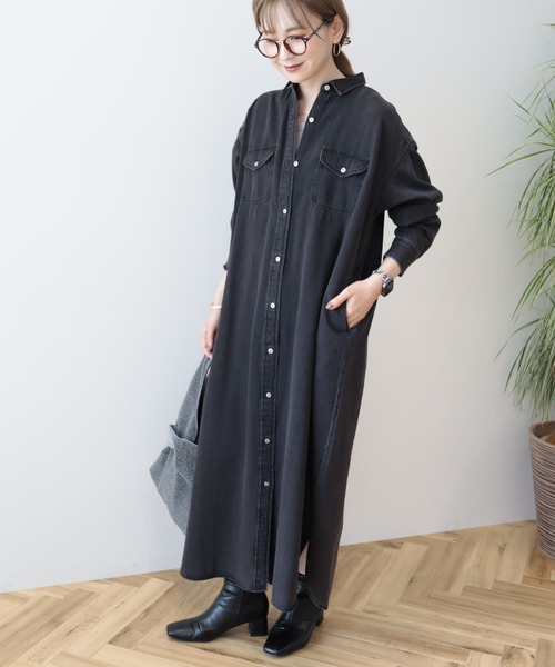 AMERICAN HOLIC（アメリカンホリック）の「デニムワンピース（ワンピース・レディース・ブラック/インディゴブルー・M/L）」の8枚目の写真